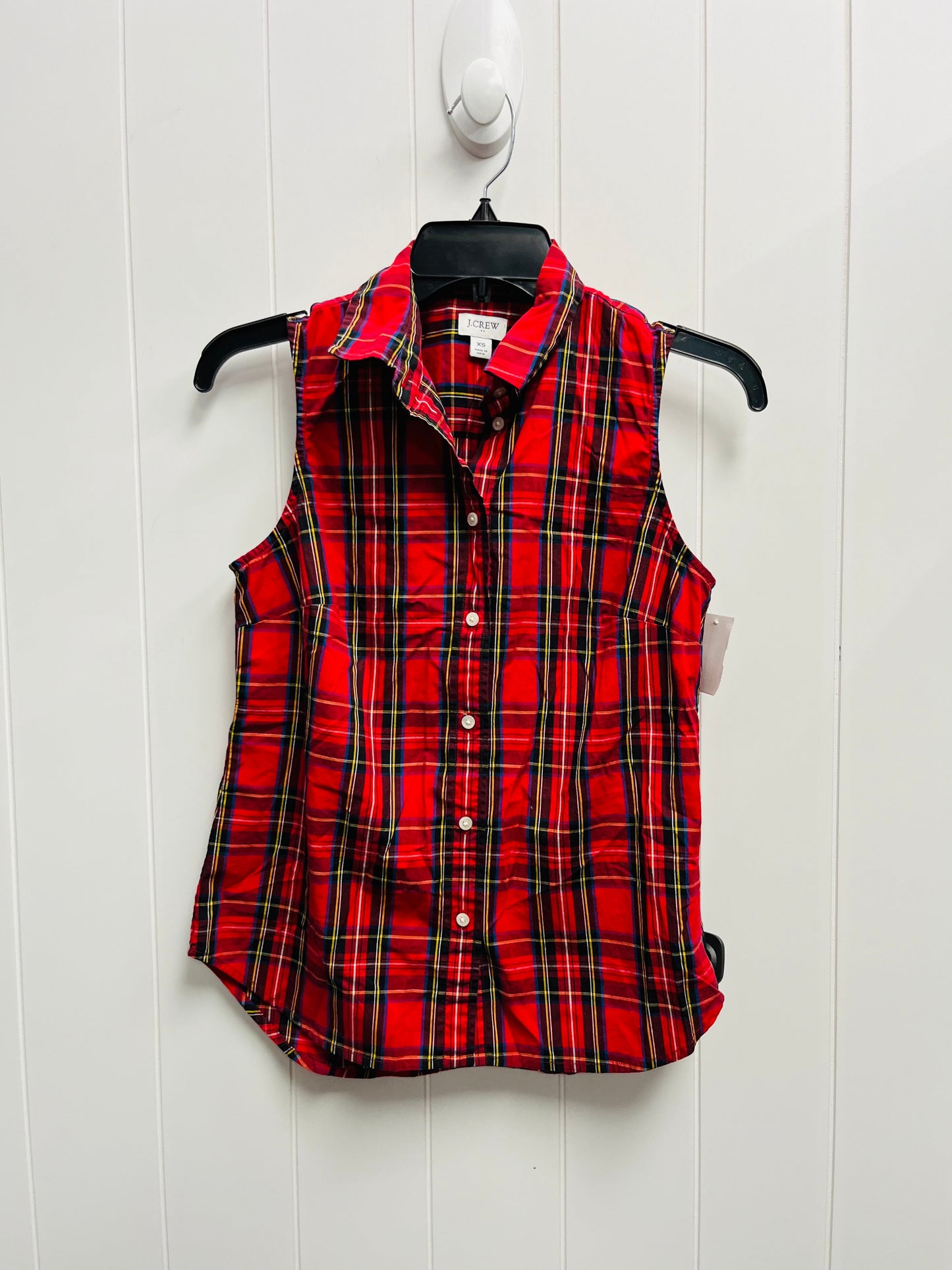 Top Sleeveless By J. Crew In Black & Red, Size: Xs