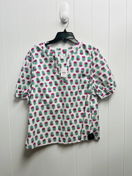 Top Short Sleeve By J. Crew In Green & Pink, Size: Xl