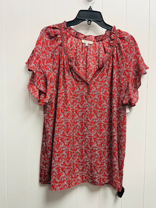 Top Short Sleeve By Max Studio In Red, Size: 1x