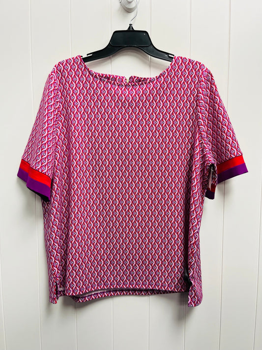 Top Short Sleeve By Chicos In Purple & Red, Size: Xl