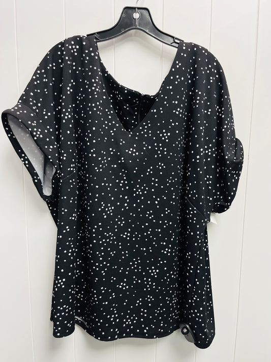 Top Short Sleeve By Melloday In Black & White, Size: 2x