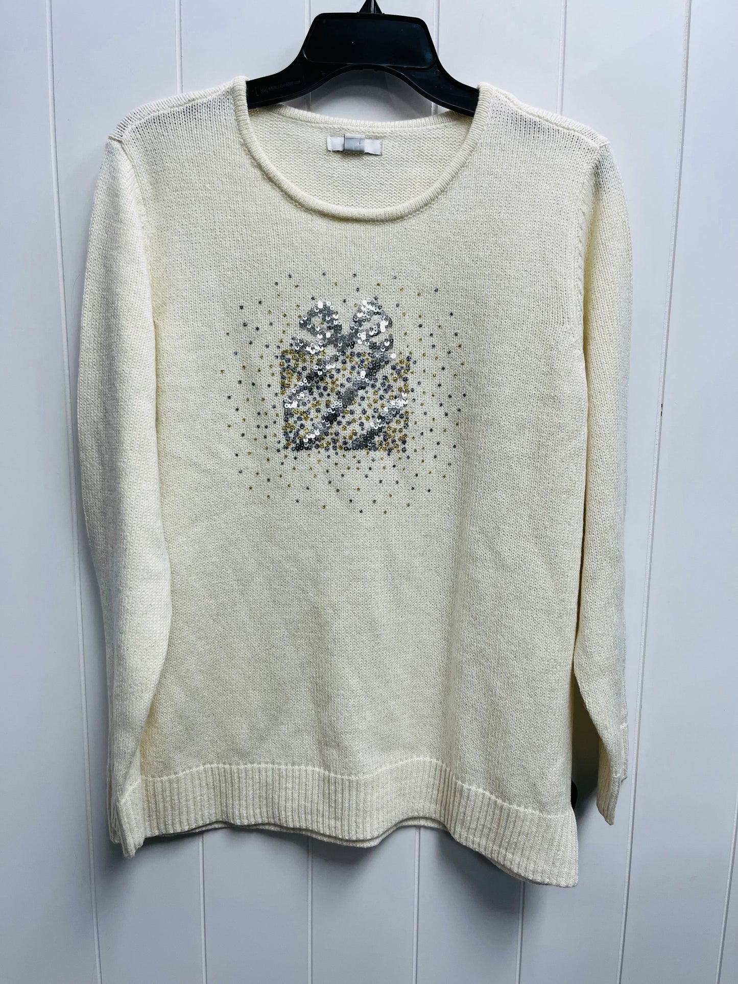 Sweater By Croft And Barrow In Cream, Size: L