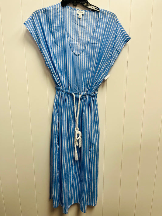 Dress Casual Midi By J. Crew In Blue & White, Size: S