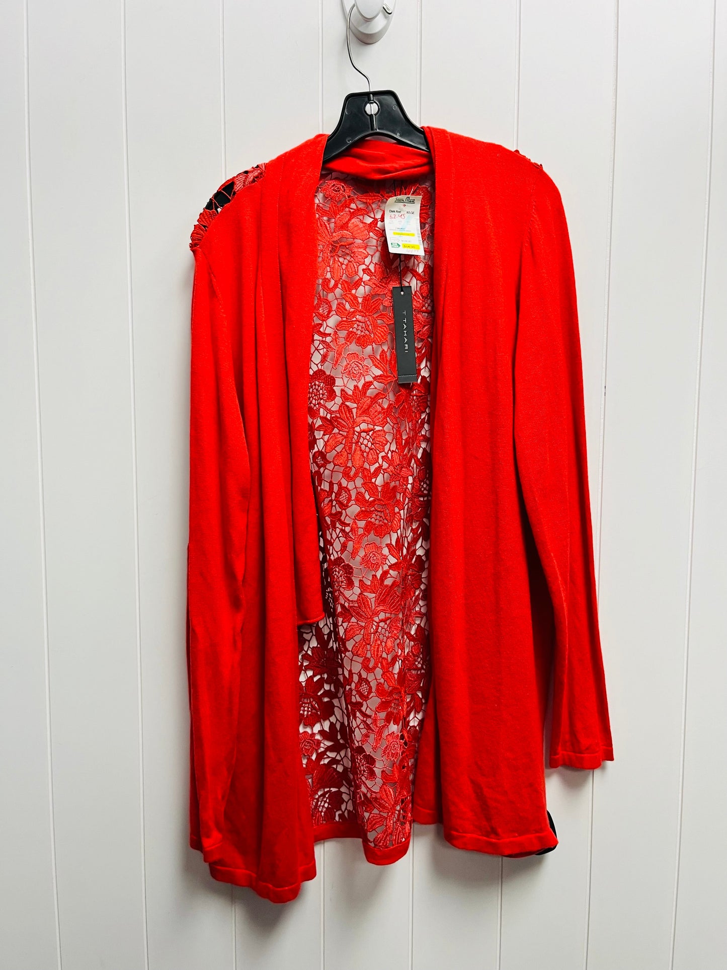 Red Cardigan T Tahari, Size Xl