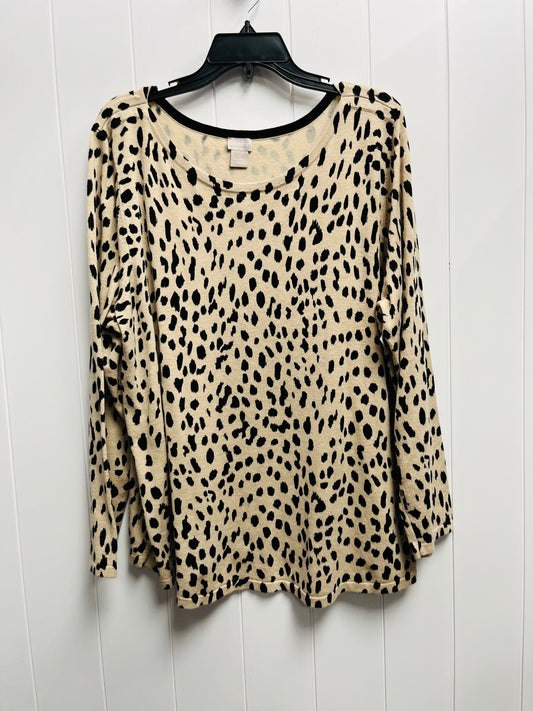 Sweater By Chicos In Animal Print, Size: Xxl