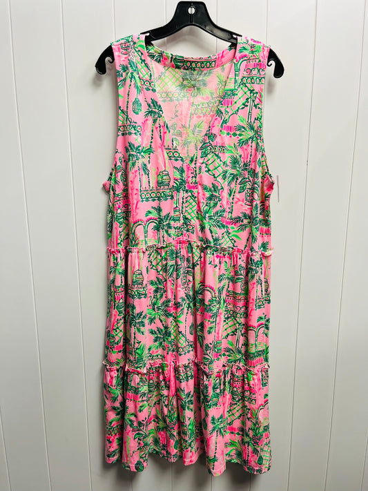 Dress Designer By Lilly Pulitzer In Green & Pink, Size: Xl