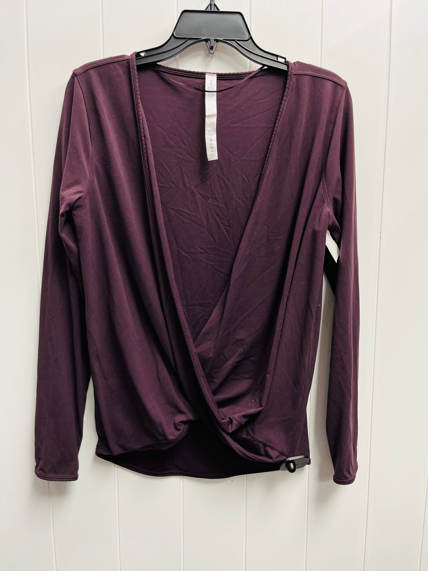 Athletic Top Long Sleeve Crewneck By Lululemon In Maroon, Size: 8