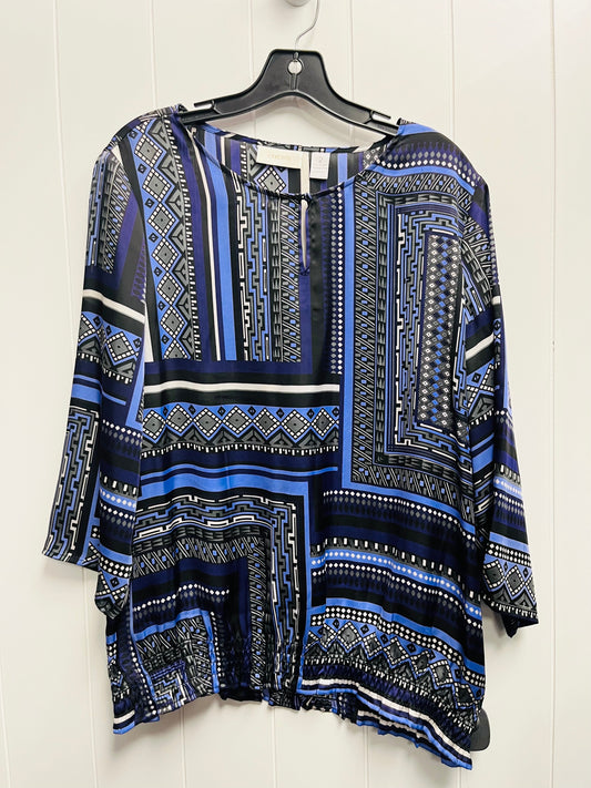 Top Long Sleeve By Chicos In Blue, Size: L