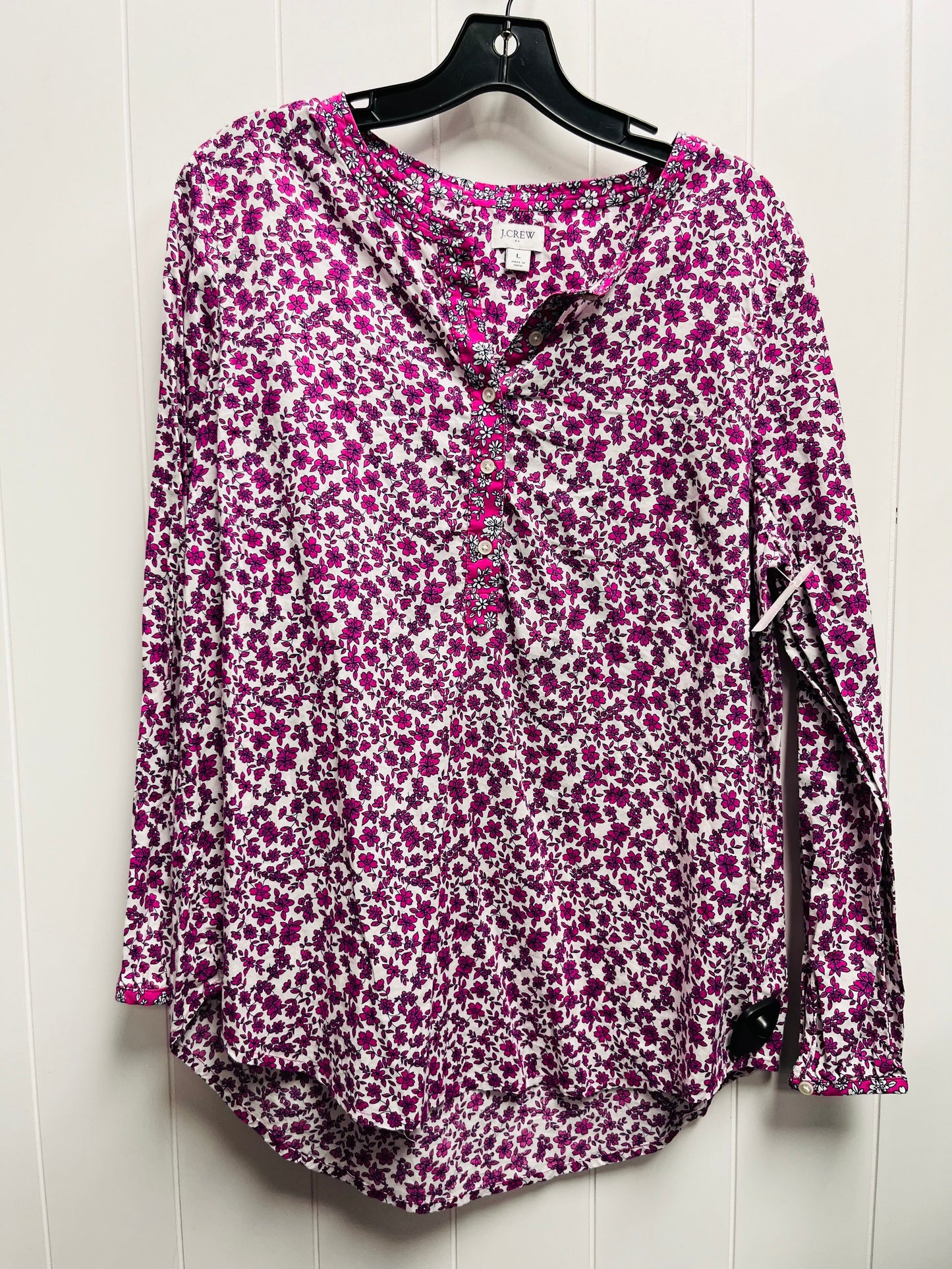 Top Long Sleeve By J. Crew In Purple, Size: L