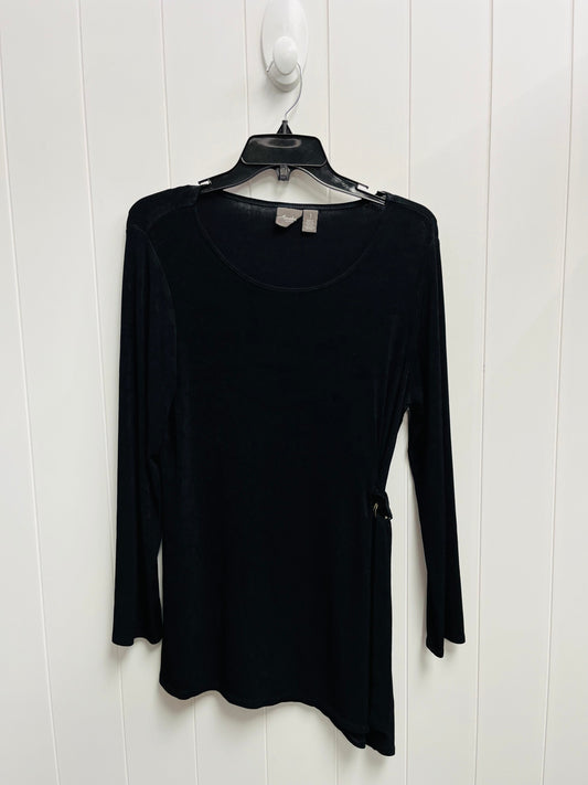 Tunic Long Sleeve By Chicos In Black, Size: M