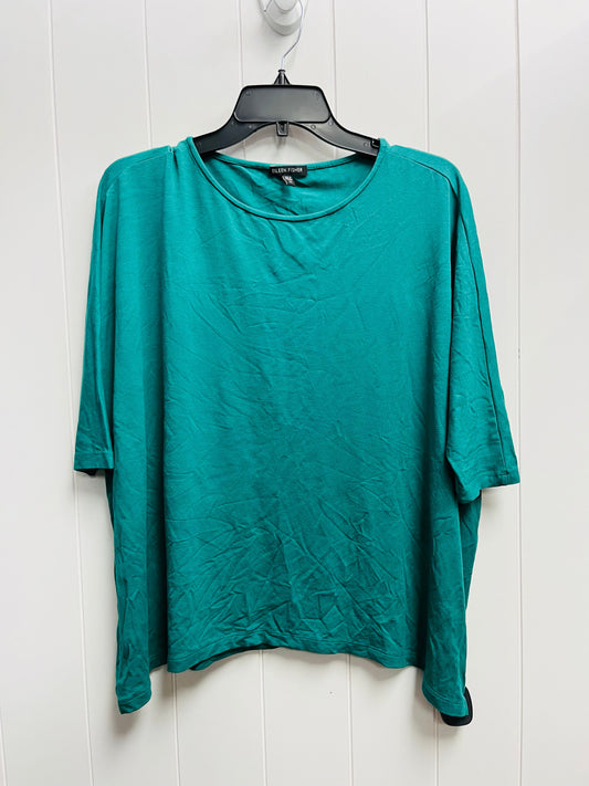 Top 3/4 Sleeve Basic By Eileen Fisher In Teal, Size: Xs