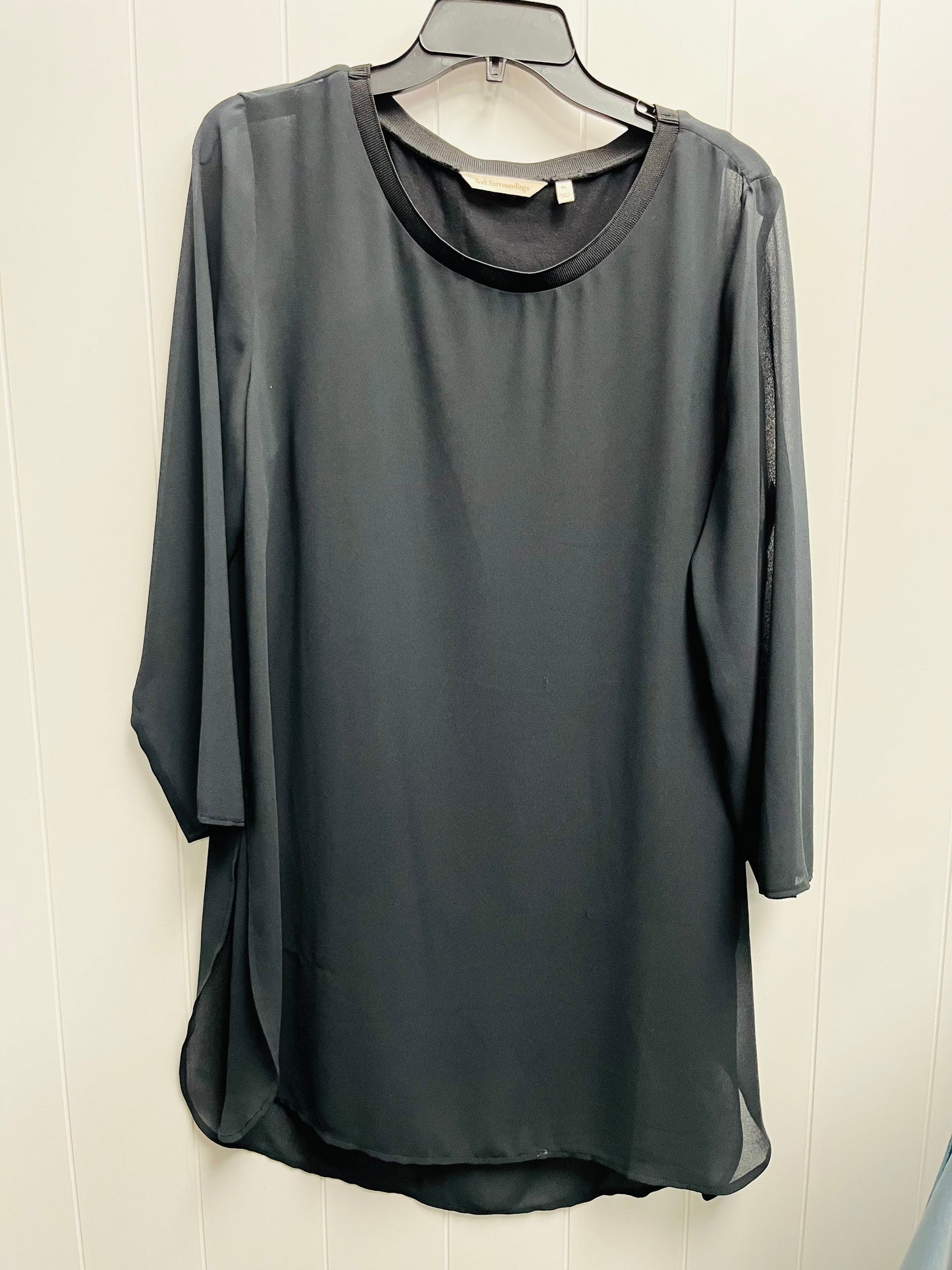 Tunic Long Sleeve By Soft Surroundings In Black, Size: L