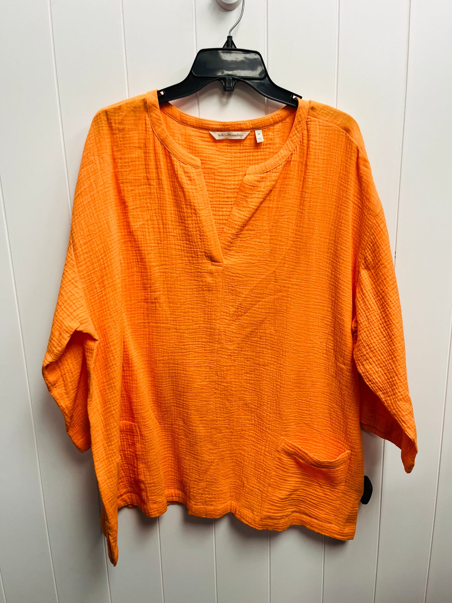 Top Long Sleeve By Soft Surroundings In Orange, Size: 1x