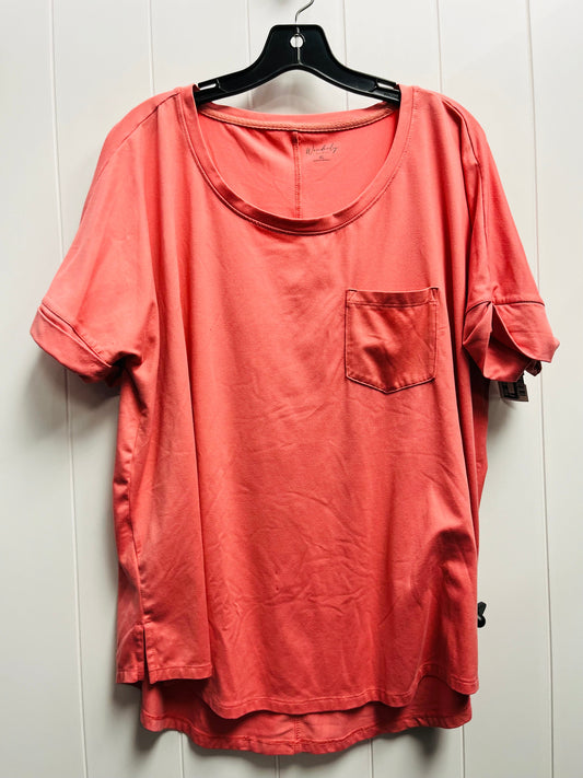 Top Short Sleeve Basic By Wonderly In Coral, Size: Xl