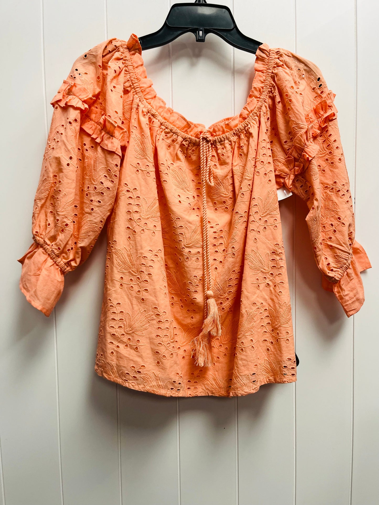 Top Long Sleeve By Anthropologie In Orange, Size: 10