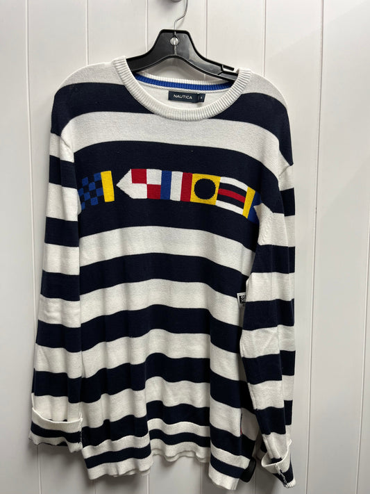 Sweater By Nautica In Blue & White, Size: Xl