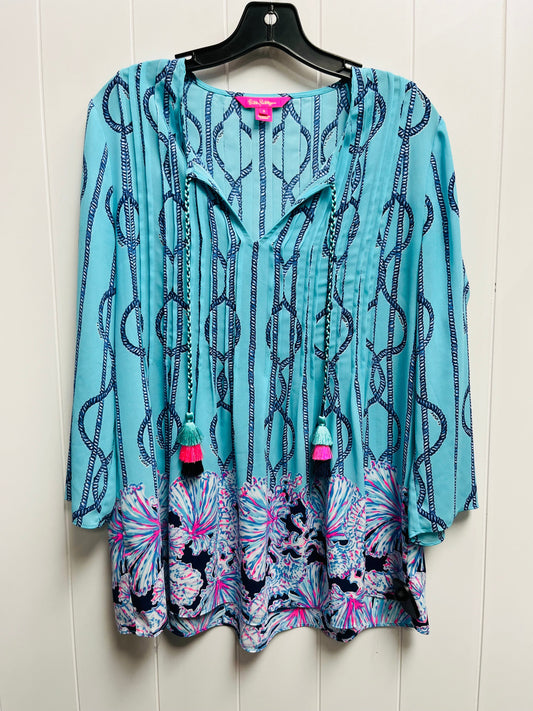 Top Long Sleeve Designer By Lilly Pulitzer In Blue, Size: S