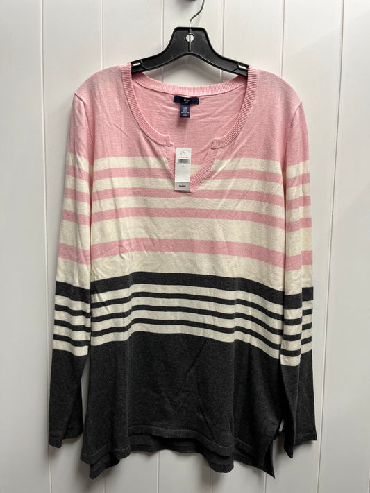 Top Long Sleeve By Gap In Grey & Pink, Size: Xl