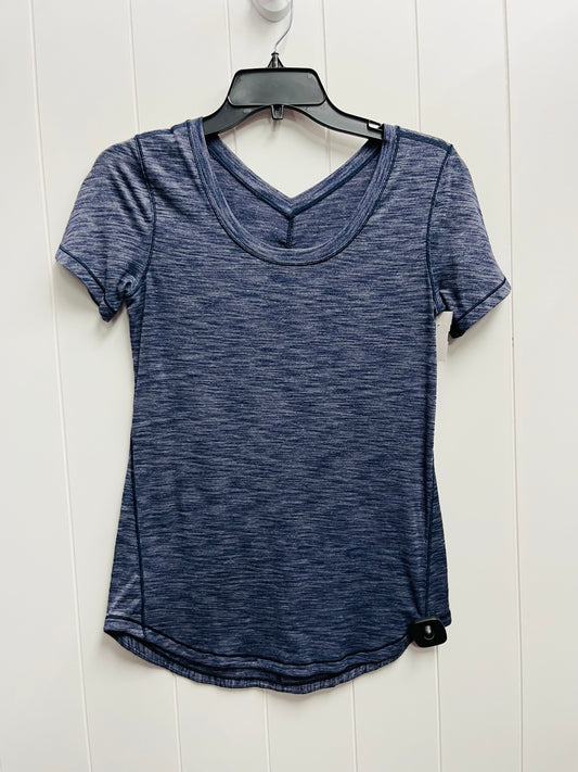 Athletic Top Short Sleeve By Lululemon In Blue, Size: Xs