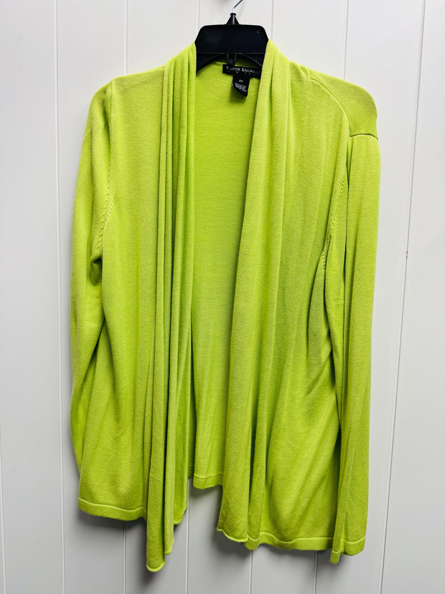 Sweater Cardigan By babette ballinger  In Green, Size: 2x