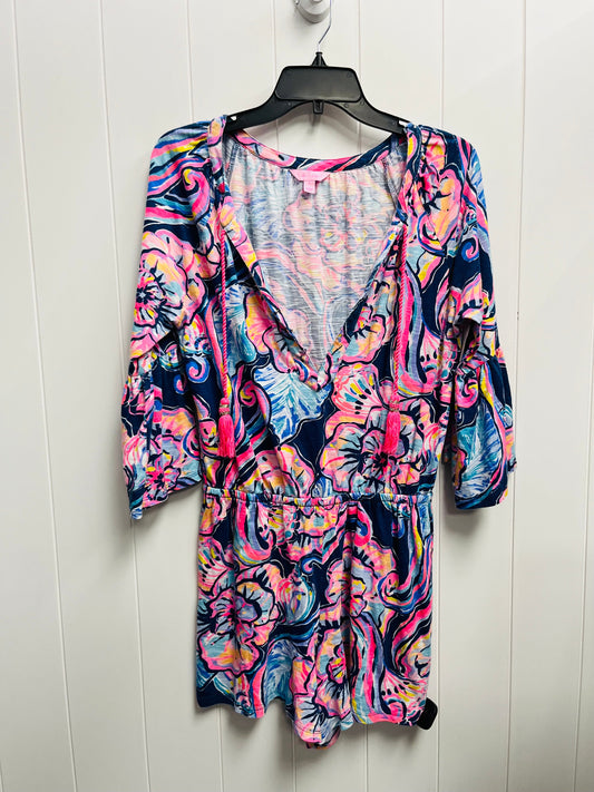 Romper Designer By Lilly Pulitzer In Blue & Pink, Size: S