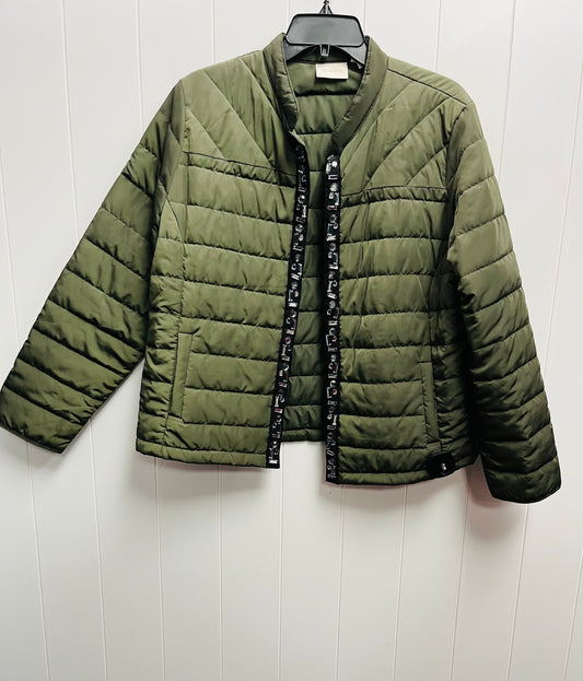 Jacket Puffer & Quilted By Chicos In Green, Size: L