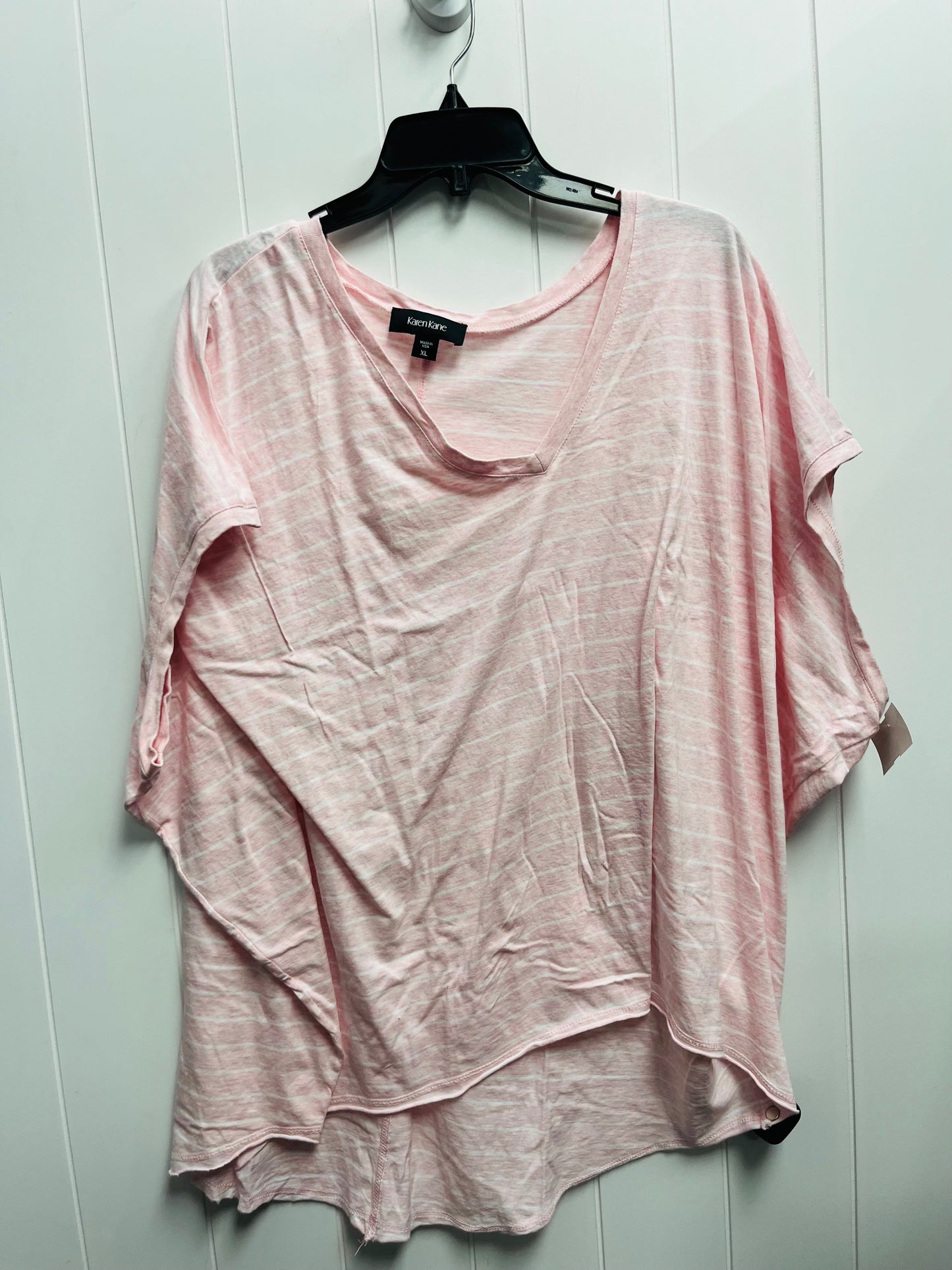 Top Short Sleeve By Karen Kane In Pink, Size: Xl