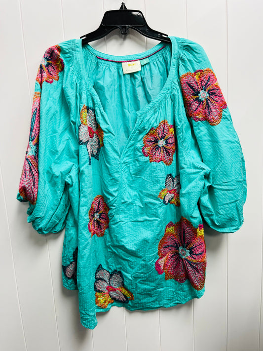 Top Short Sleeve By Maeve In Green, Size: 3x