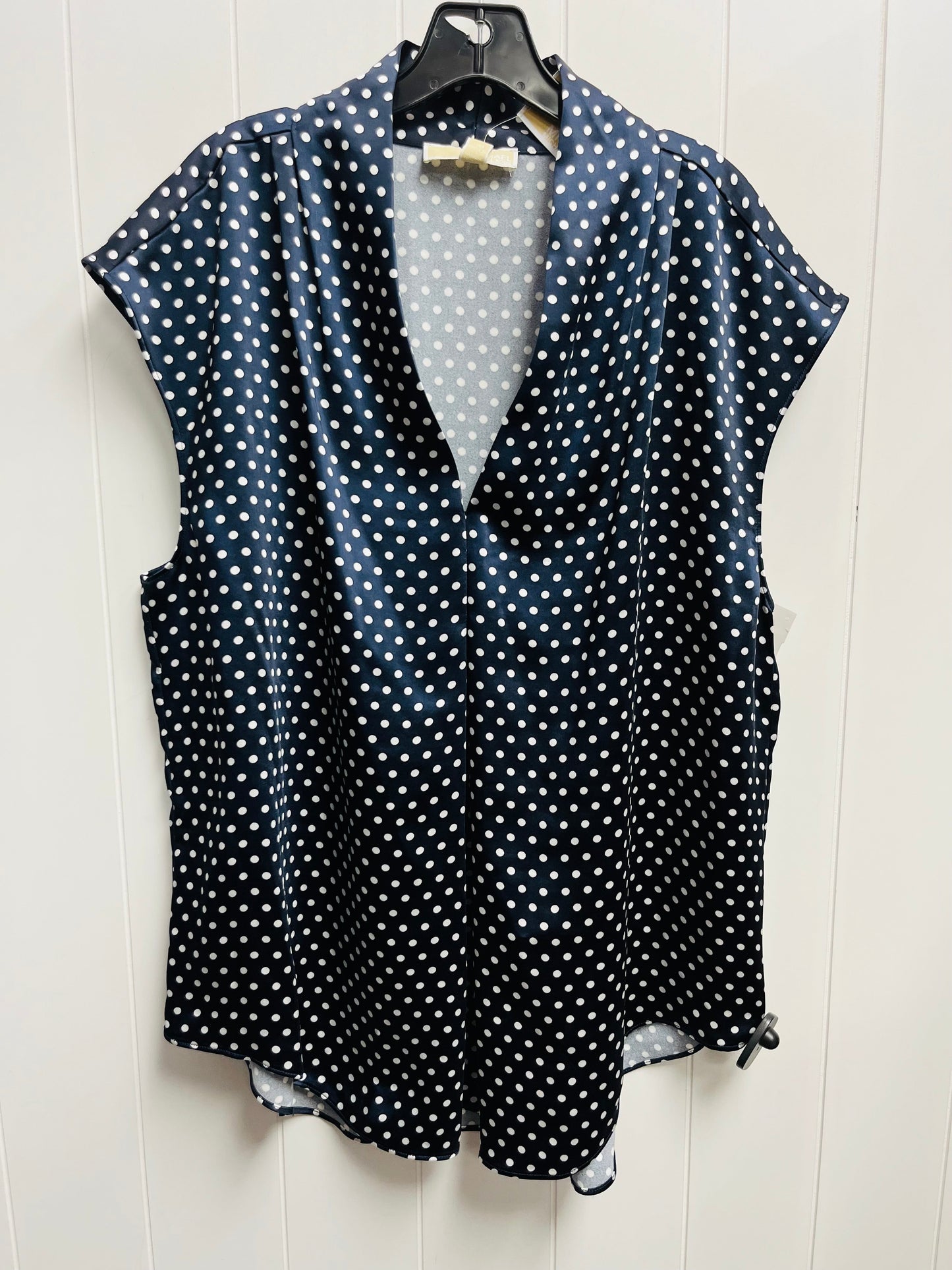 Top Short Sleeve By Michael By Michael Kors In Blue & White, Size: 1x