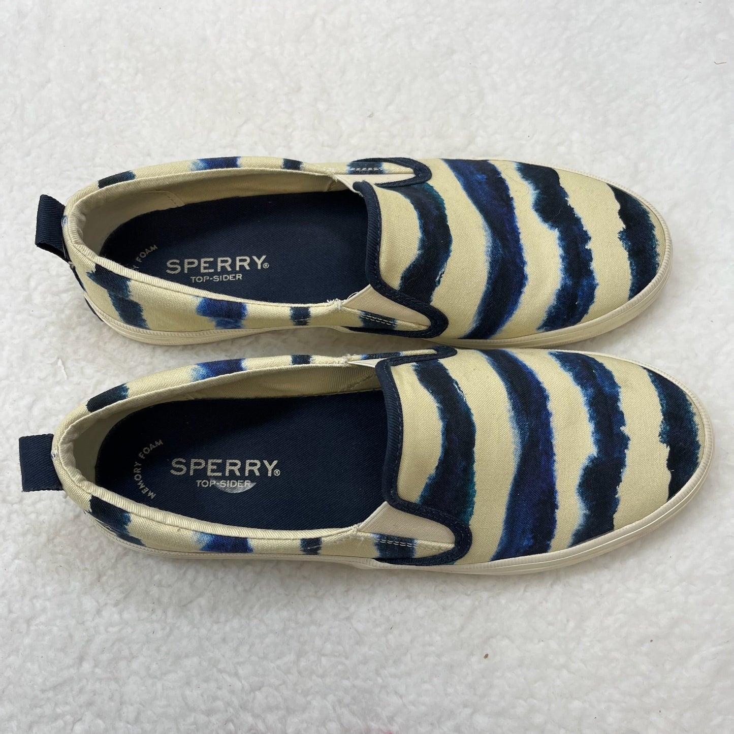 Navy Shoes Flats Boat Sperry, Size 8.5