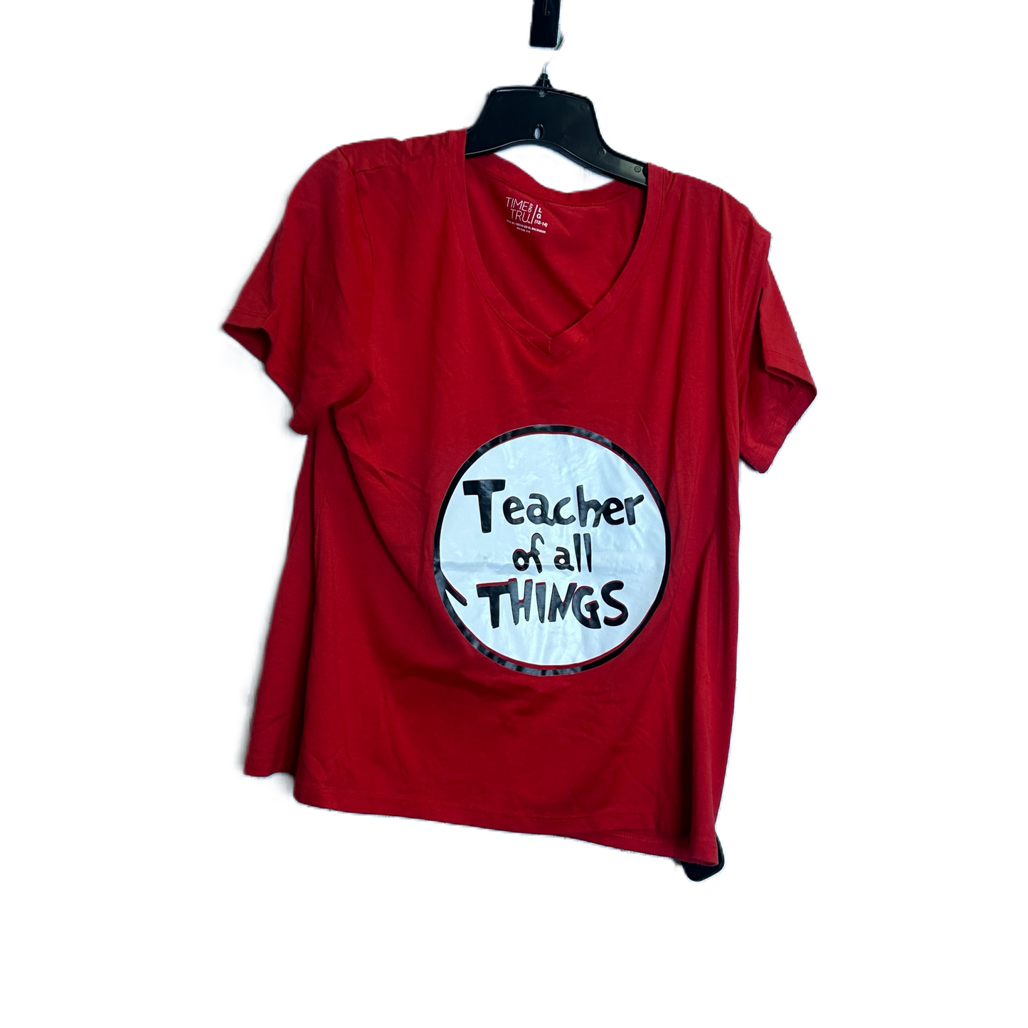 Top Short Sleeve By Time And Tru In Red, Size: L