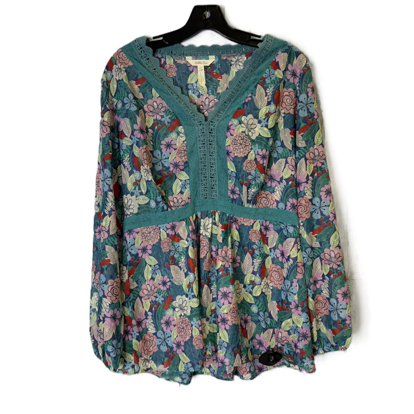 Top Long Sleeve By Matilda Jane In Teal, Size: L