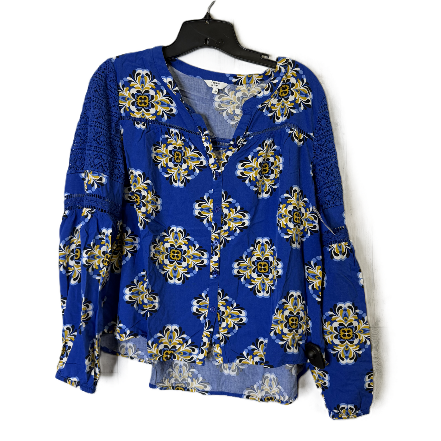 Top Long Sleeve By Crown And Ivy In Blue, Size: L