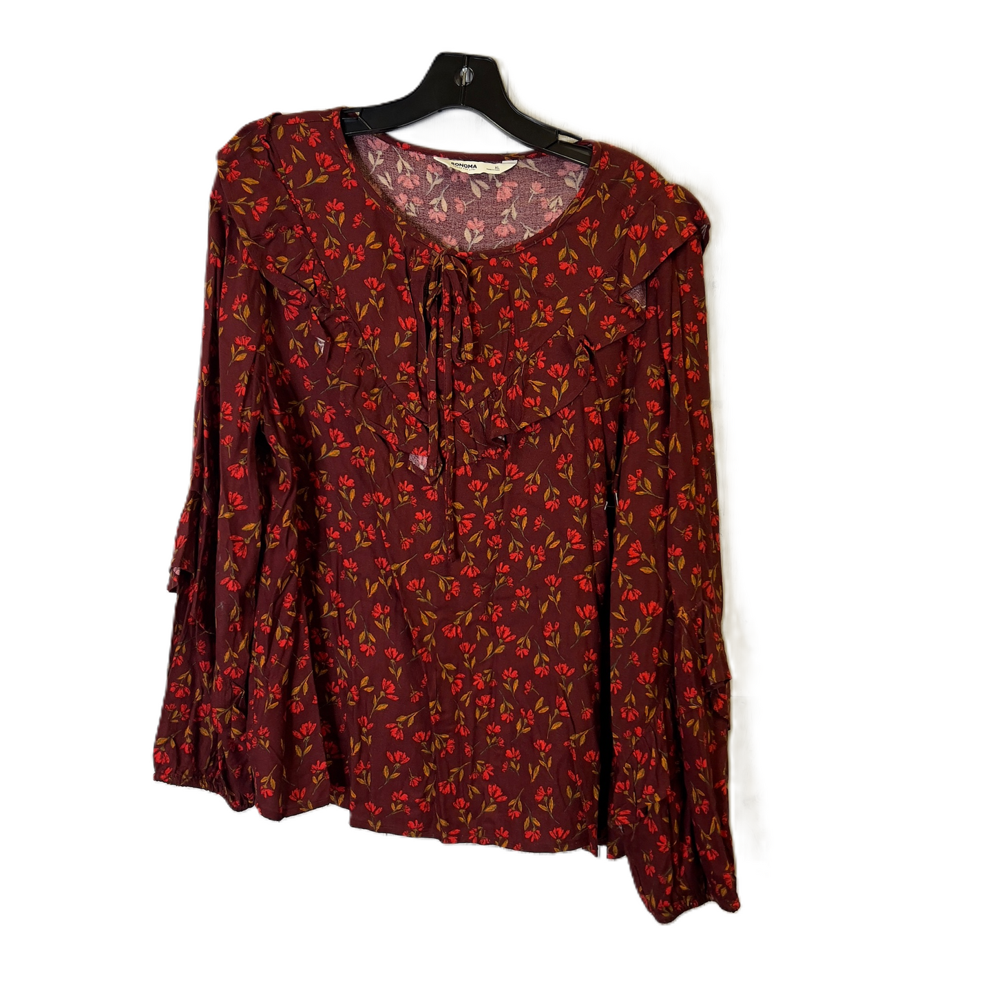 Top Long Sleeve By Sonoma In Red, Size: Xl