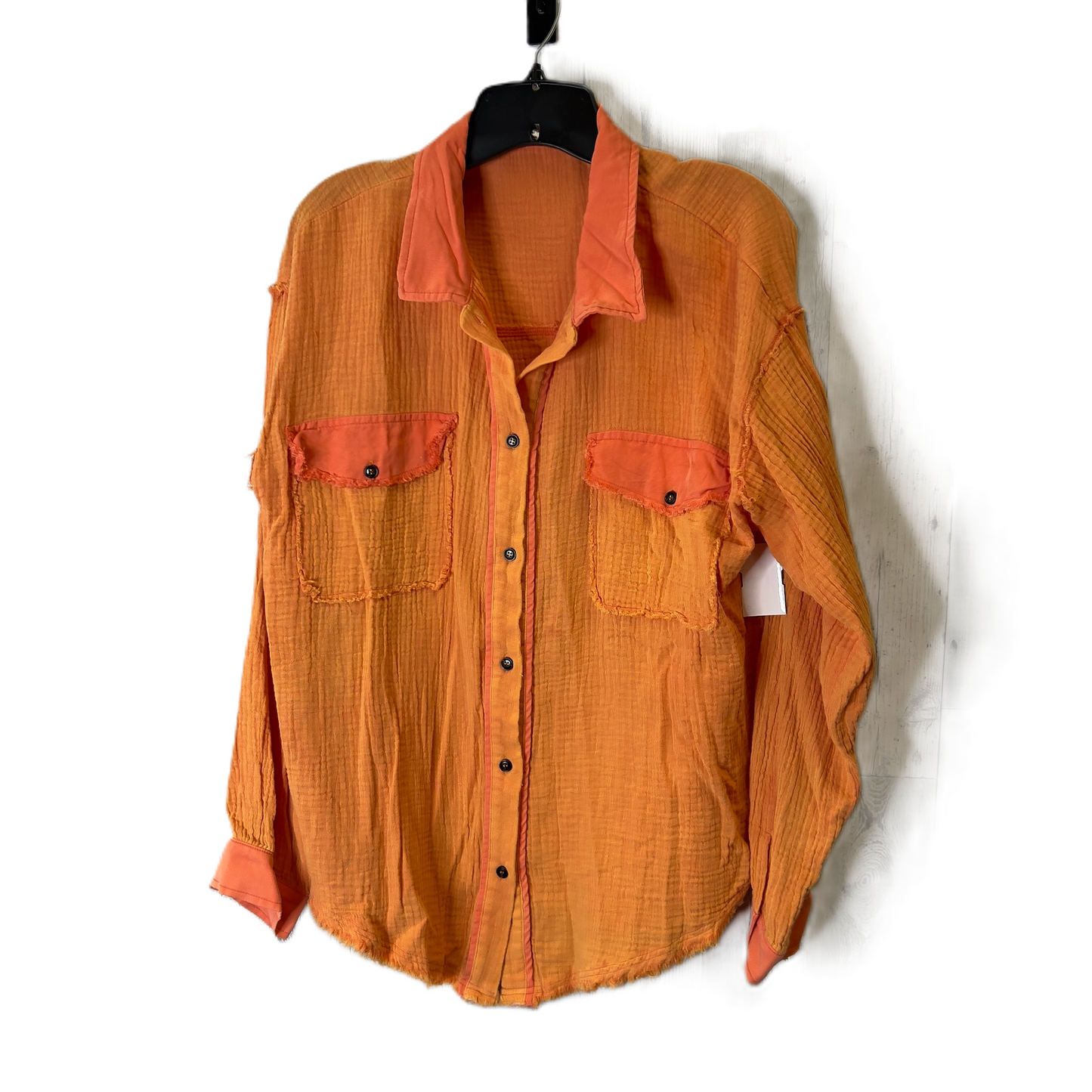 Top Long Sleeve By Pol In Orange, Size: S