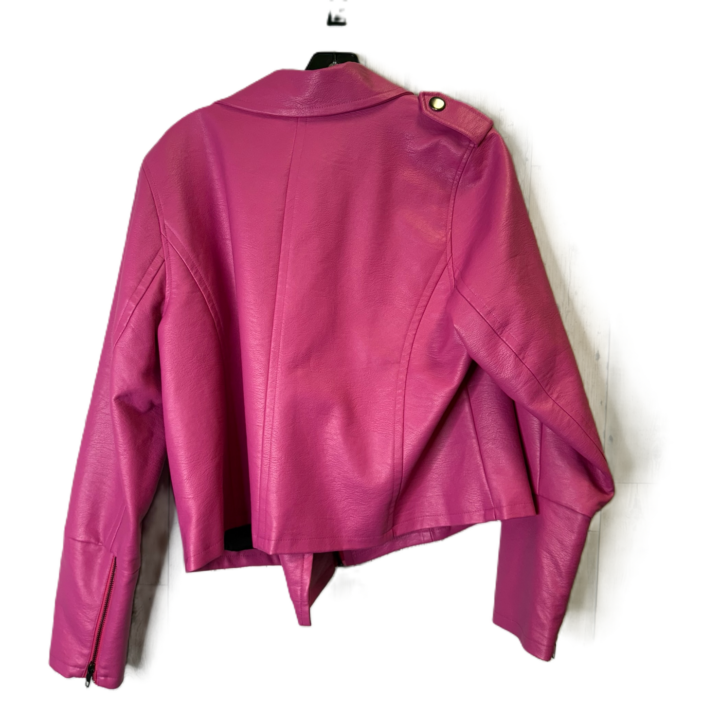 Jacket Moto By Eloquii In Pink, Size: 14