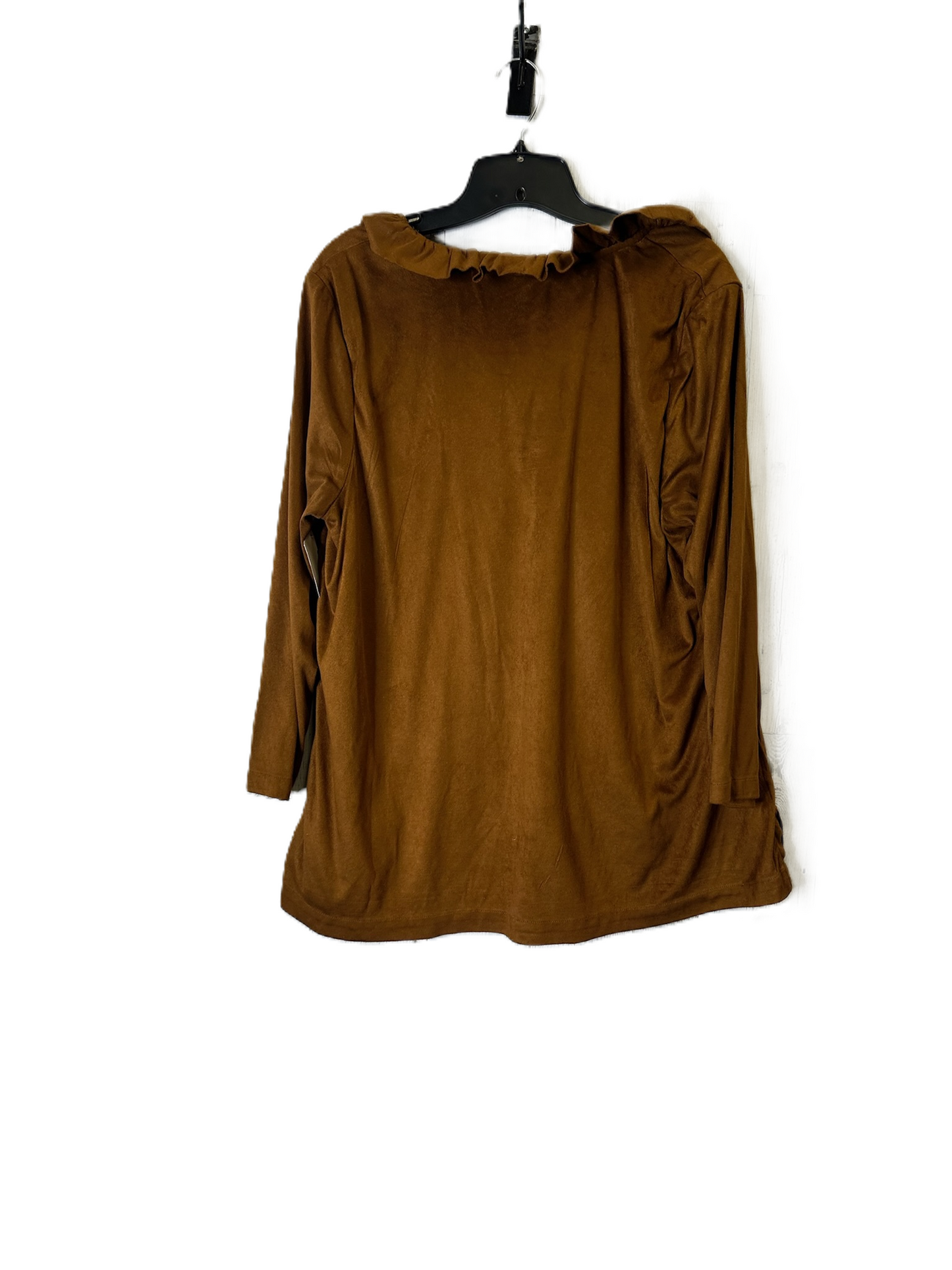 Top Long Sleeve By Crown And Ivy In Brown, Size: 1x