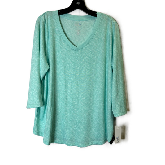 Top Long Sleeve Basic By Croft And Barrow In Blue, Size: Xl