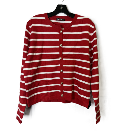 Sweater Cardigan By Clothes Mentor In Red, Size: M