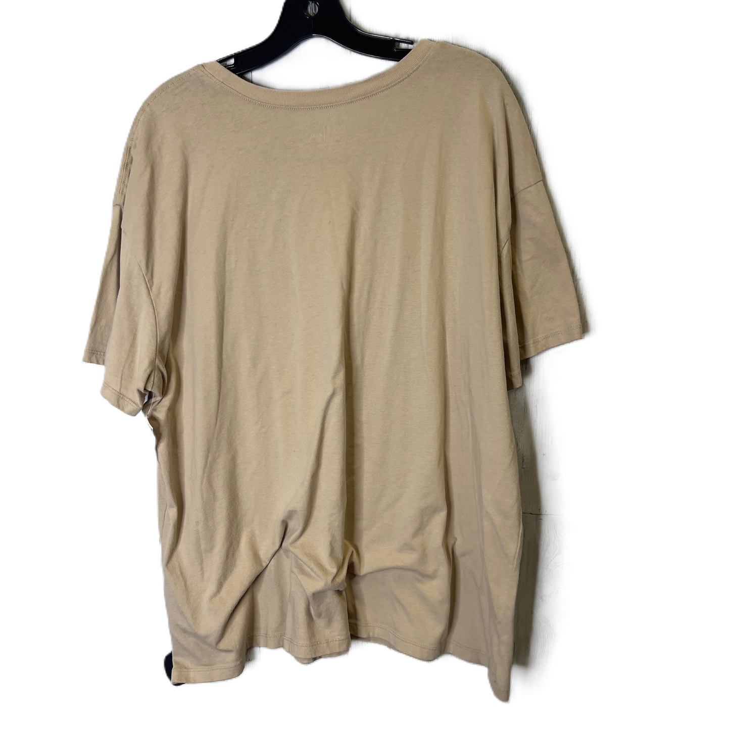 Top Short Sleeve By Time And Tru In Tan, Size: 2x