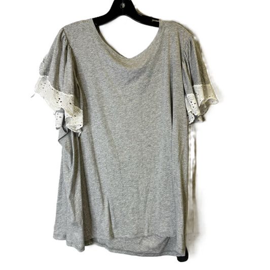 Top Short Sleeve By T Tahari In Grey, Size: 3x