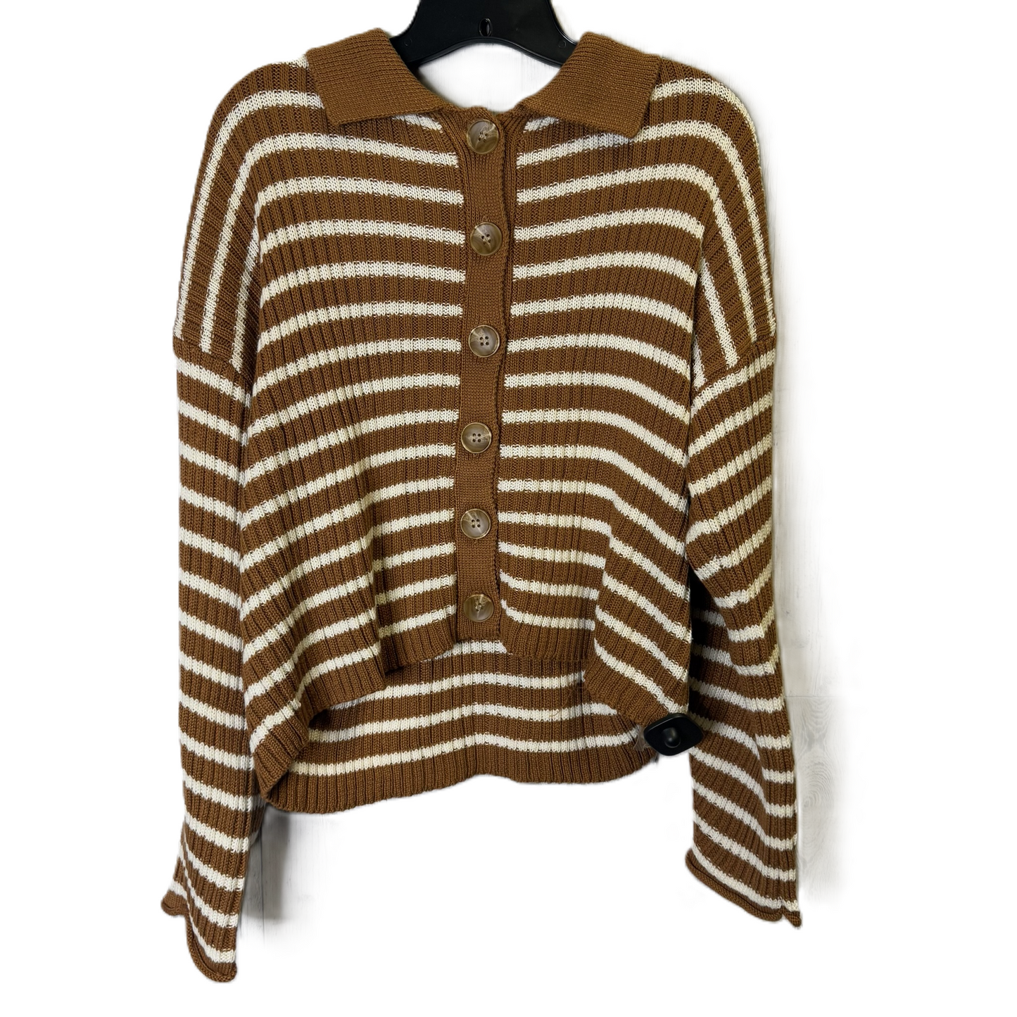 Sweater Cardigan By Promesa In Brown, Size: S