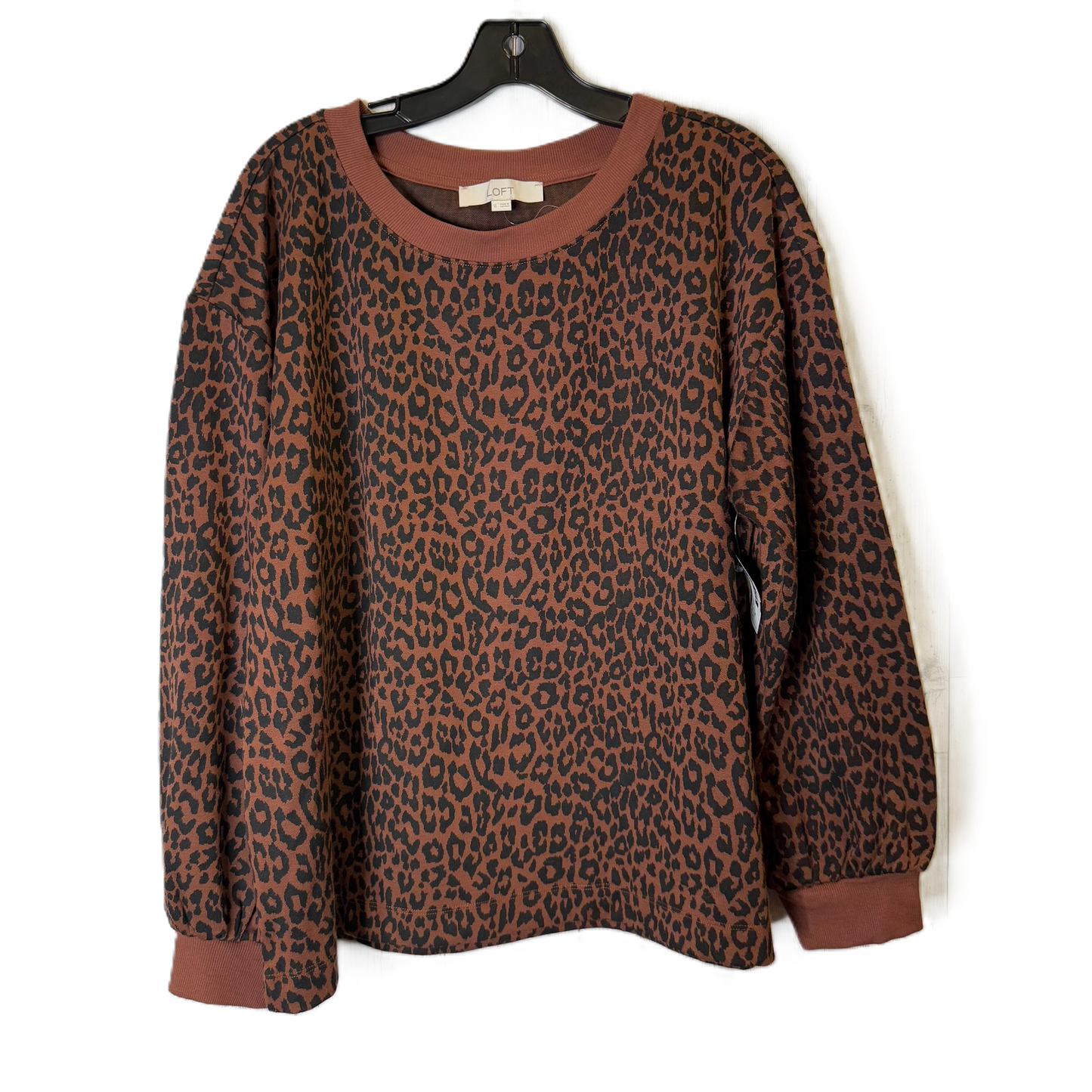 Top Long Sleeve By Loft In Animal Print, Size: Xl