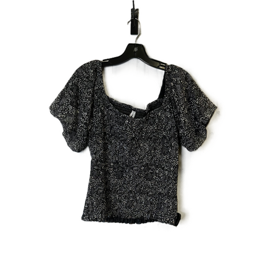 Top Short Sleeve By Anthropologie In Black, Size: L