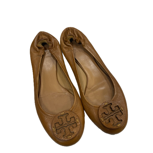 Brown Shoes Flats By Tory Burch, Size: 9