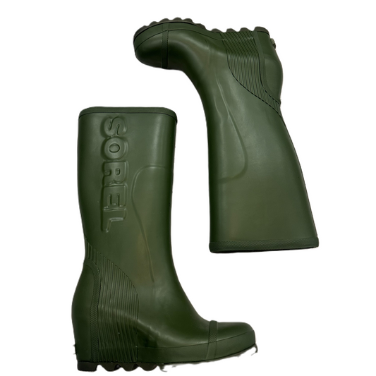 Boots Rain By Sorel In Green, Size: 10