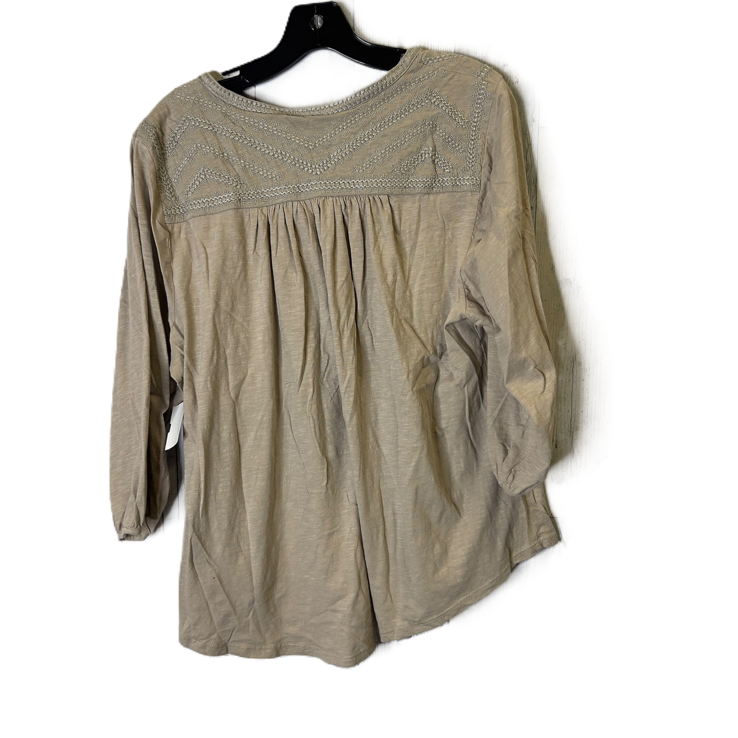 Top Short Sleeve By Lucky Brand In Tan, Size: 2x