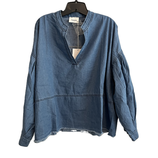 Top Long Sleeve Basic By Andree By Unit In Blue, Size: S