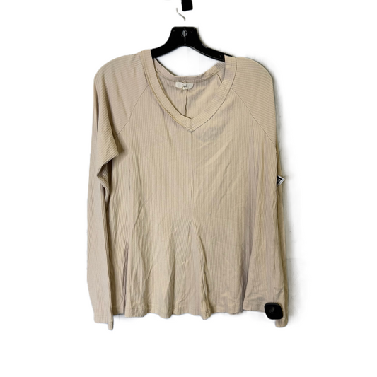 Top Long Sleeve By Easel In Beige, Size: M