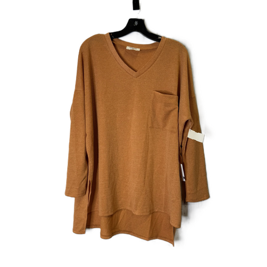 Top Long Sleeve By Zenana Outfitters In Orange, Size: M